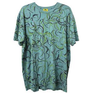 Kialoapiko 2X Organic Cotton Plus Size Green Short Sleeve Women Aloha EUC